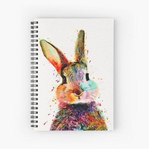 Rabbit Watercolor Art Work Spiral Notebook Bloc note