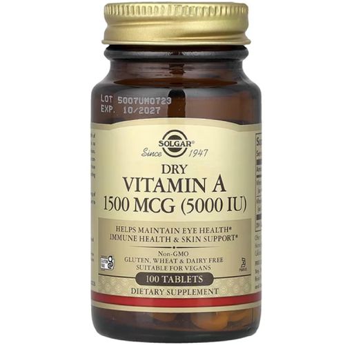 Solgar, Vitamin A Dry, 100 tablets
