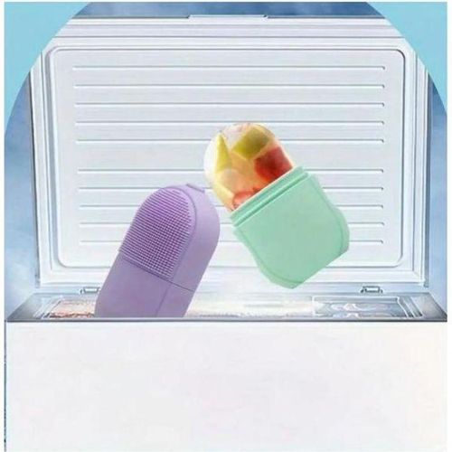 2 قطعة بكرة وجه ثلج قابلة لإعادة الاستخدام من السيليكون – بكرة ثلج للوجه لتدليك الوجه والعين – قالب ثلج للجمال للعناية بالبشرة وتأثير منعش