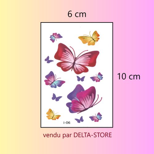 Tatouage temporaire de papillons colorés