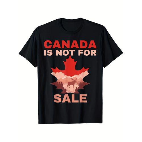 T-shirt Homme Le Canada n'est pas pour les T-shirts - T-shirt Graphique Feuille d'érable Canadienne Noire, Chemise Décontractée Coupe Ample avec Lettrage Rouge Audacieux & Design Feuille d'érable, Cadeau Idéal pour les Canadiens Patriotiques, Confort