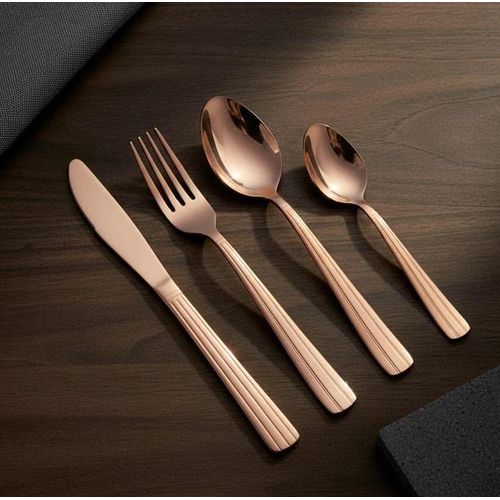 Ménagère 24 pièces en inox doré