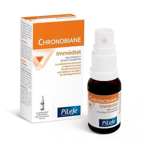Complément Sommeil Immédiat Spray Mélatonine & Aubépine pour Endormissement Rapide et Réduction du Jet Lag, 20ml