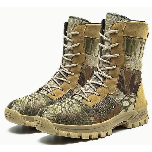 Bottes Outdoor Unisexes – Chaussures de Randonnée Respirantes à Lacets, Semelle TPR Antidérapante,Chaussures pour chasse / Printemps & Automne