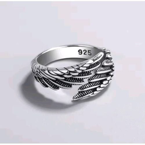 Bague en argent sterling 925, Anneaux réglable ailes d'ange pour femmes