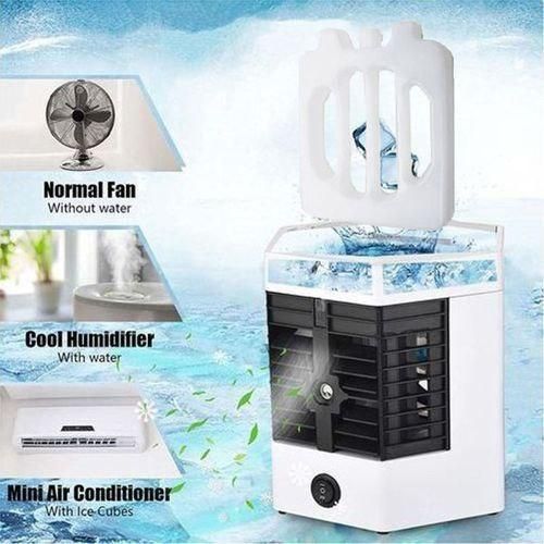 Climatiseur Portable, Ventilateur, Refroidisseur d'air par évaporation d'humidification pour Chambre, Bureau, Voiture ...