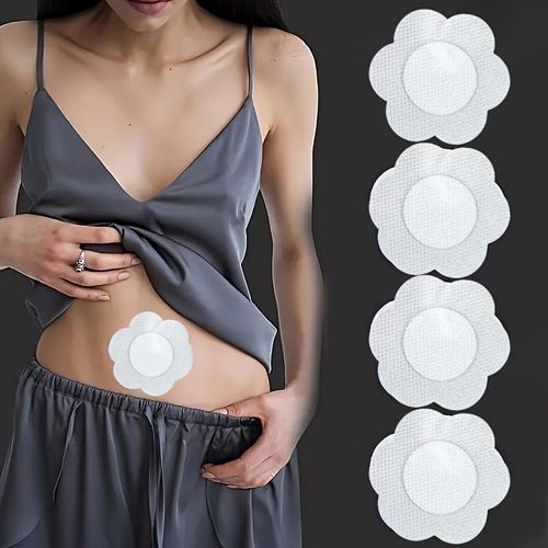 25 Patchs Nombril Autoadhsifs Feuilles Absorbantes en Spunlace Sans Rinage Usage Jetable pour Soin Quotidien