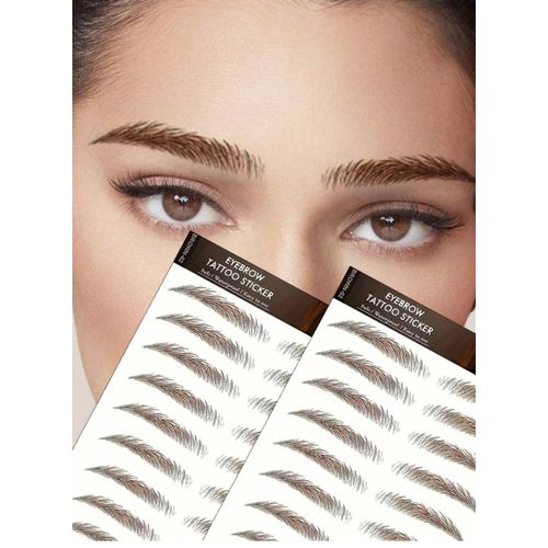 Autocollants de tatouage de sourcils 6D, autocollants de transfert d'eau, semblables à des cheveux, imperméables, pour le toilettage et la mise en forme des sourcils, 2 pièces
