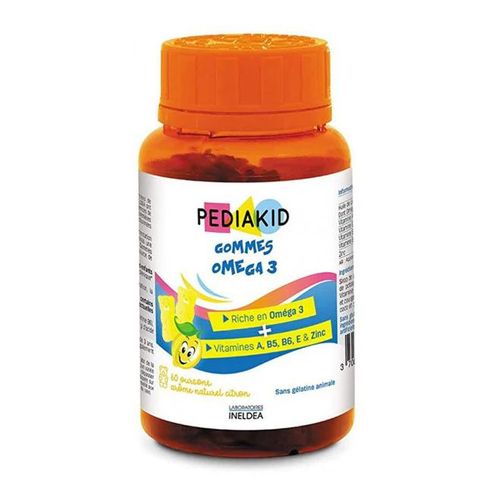 Pe-diakid Gommes Oméga 3 Enfant 60 Gommes Goût Citron – Vitamines A, B5, B6, E & Zinc