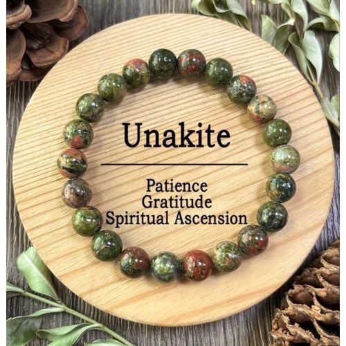 Bracelet Unakite 100 % Naturelle – Équilibre, Patience et Harmonie