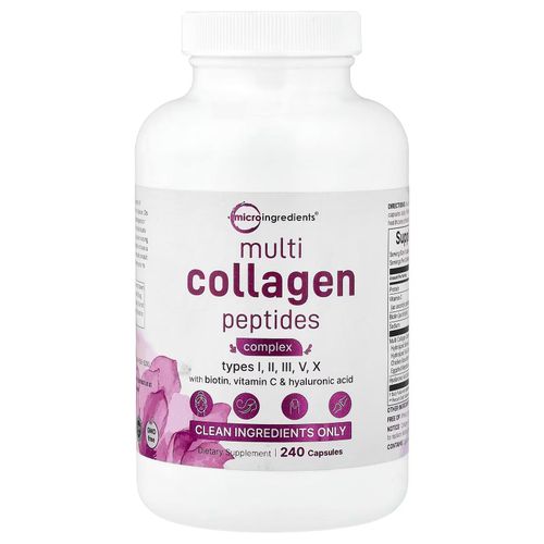 Complexe de peptides de multicollagène, biotine, vitamine C et acide hyaluronique, 240 capsules
