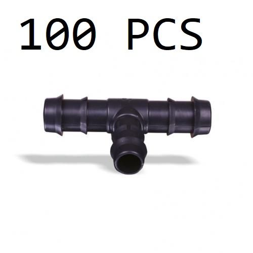 Té cannelé 16x16 mm pour tuyaux de goutte à goutte Pack de 100 pièce