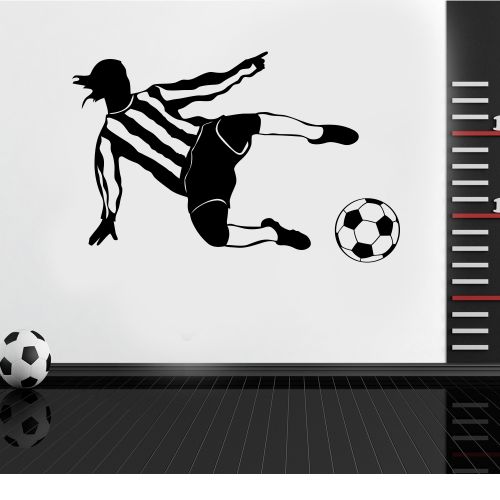 Sticker footballeur droit au but Noir - Ref 140004