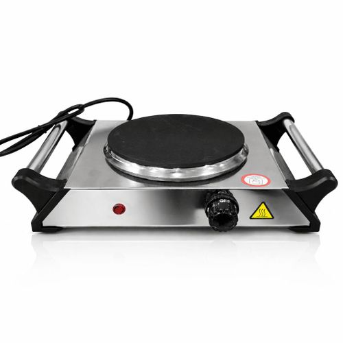 Plaque Chauffante Électrique en Inox 1000W – Réchaud Portable en Acier Inoxydable – Thermostat Réglable – Voyant Lumineux