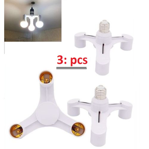 حزمة 3 قطع من المحولات 3x1 E27 ، حامل من 3 لمبات خيط إلى 3xE27