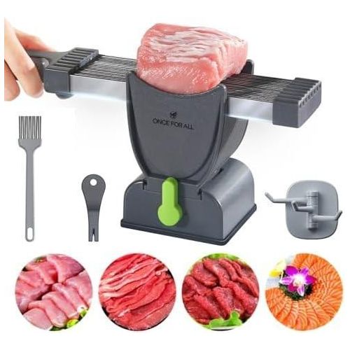 Trancheuse à viande manuelle de précision - Trancheuse multi-lames pour viande rouge poulet et poisson - Conception sécurisée avec accessoires de nettoyage et de rangement