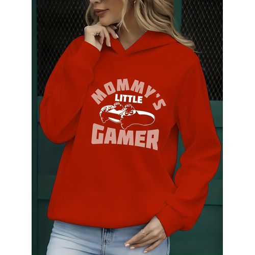 Pull-over à Capuche Femme Manches Longues - Sweatshirt Décontracté Imprimé Lettres Jaune Vif, Confortable et Facile d'Entretien pour Automne-Hiver avec Coupe Détendue