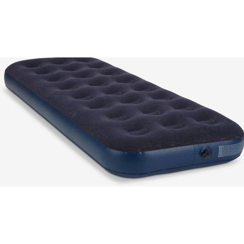 Matelas Gonflable 1 Personne (70x190x23 cm) - Technologie Fiber-Tech pour un Soutien Ferme - Surface Velours Doux - Idéal pour Camping et Lit d'Appoint - Bleu Marine