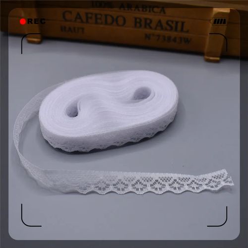 Ruban en Dentelle Brodé pour la Couture, 10 métres, Blanc