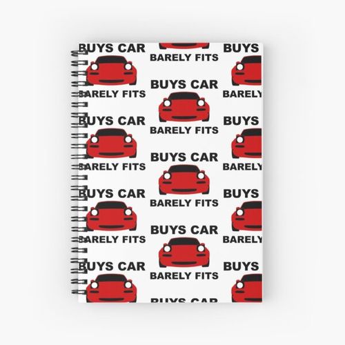 BARELY FITS (RED) NA MIATA Spiral Notebook Bloc note