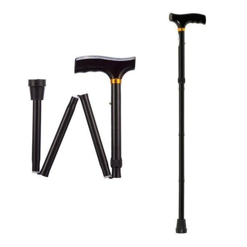 Canne de marche pliante et réglable en hauteur antidérapante, assure l'équilibre