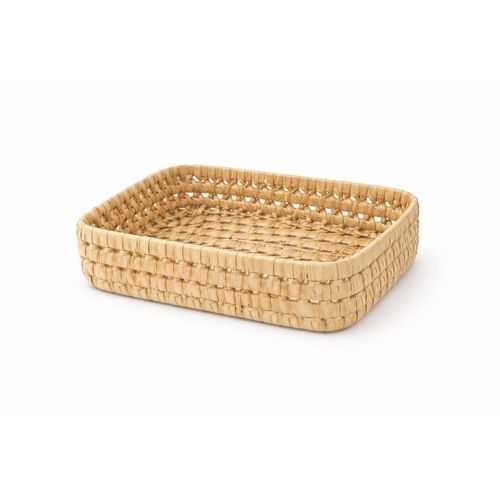 Panier de Rangement Carr en Palmier Naturel Doum 25x20x7 cm Panier Tress Artisanal avec Structure en Jonc