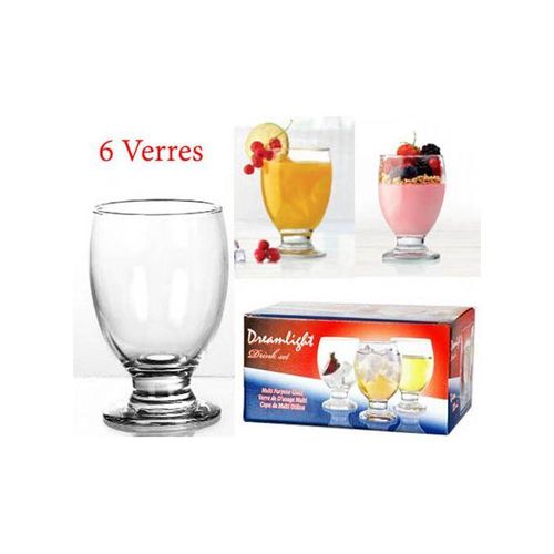 6 Verres 300 ml - Verre transparent