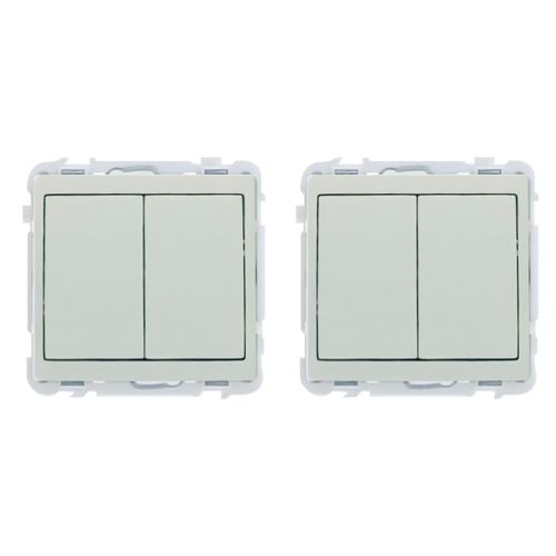 Interrupteur Double - Plastique - Contrôle d'éclairage - Ivoire - Lot de 2