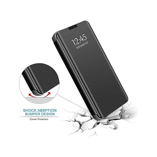 Samsung Galaxy S20 Ultra Plating Mirror Leather Case - Black