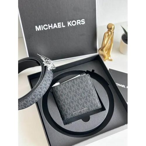 Ensemble-cadeau de porte-billets et de ceinture logo Signature