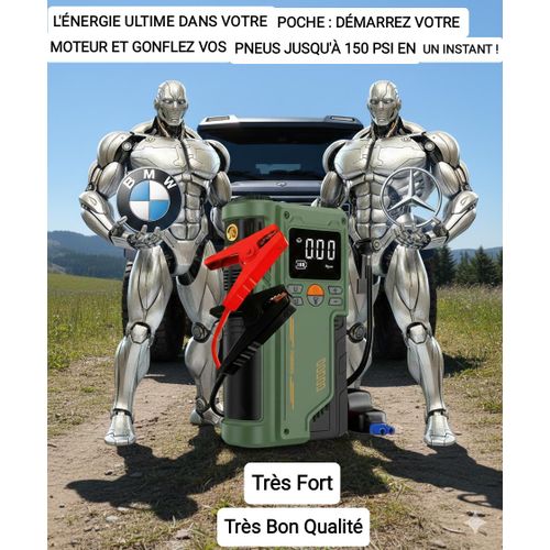 Compresseur demareur Air Portable Gonfleur Pompe Batterie power bank