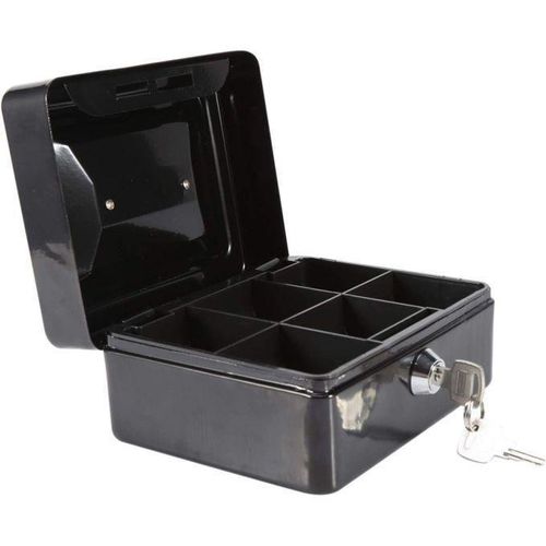Coffre-fort à clé en métal avec plateau de rangement 15x12x7.4 cm – Organisateur de monnaie portable