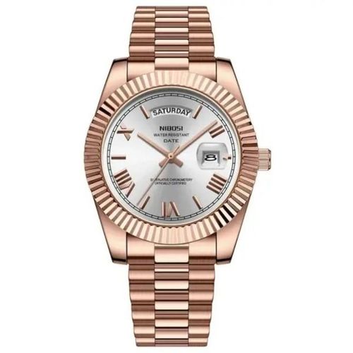 Montre à quartz N-2628 pour homme, bracelet en acier