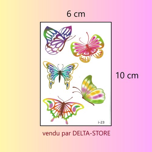 Tatouage temporaire de papillons colorés
