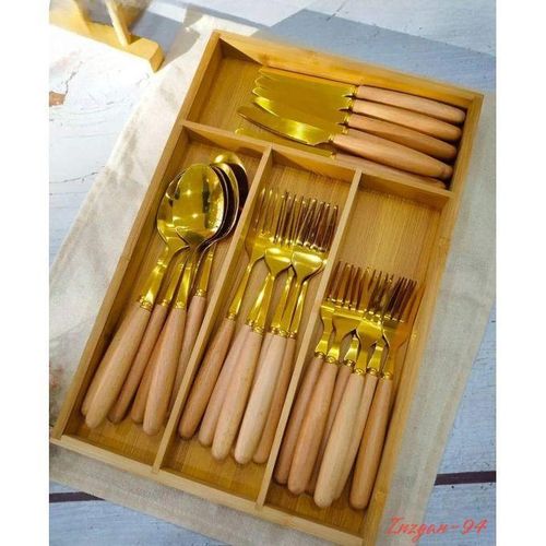 Organisateur de Tiroir Modulable en Bambou pour Couverts et Ustensiles