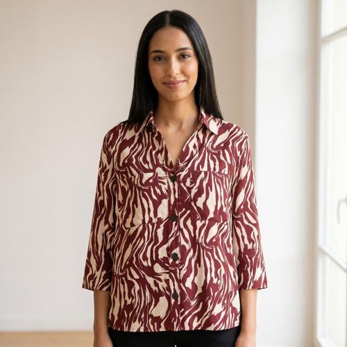 Chemise Imprimée - Bordeaux Zebre