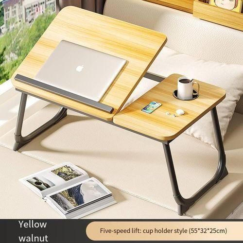 Bureau d'ordinateur portable pour lit ou canapé, support d'ordinateur portable, bureau pour travailler au lit, bureaux à domicile, plateau de petit-déjeuner, bureau avec porte-gobelet