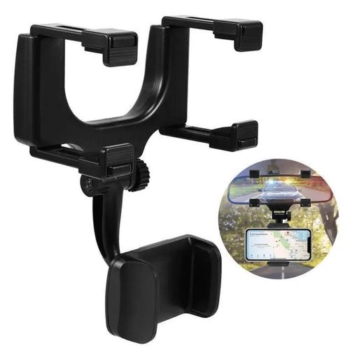 Support téléphone voiture rétroviseur, support universel smartphone pour véhicule, fixation solide et réglable pour navigation