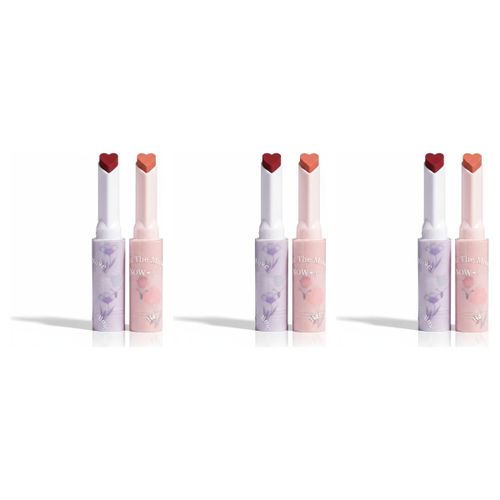 Lot de 3 - Rouge à Lèvres Cœur - Finition Glossy Hydratante - Pour Lèvres Repulpées - Teinte Rose Thé