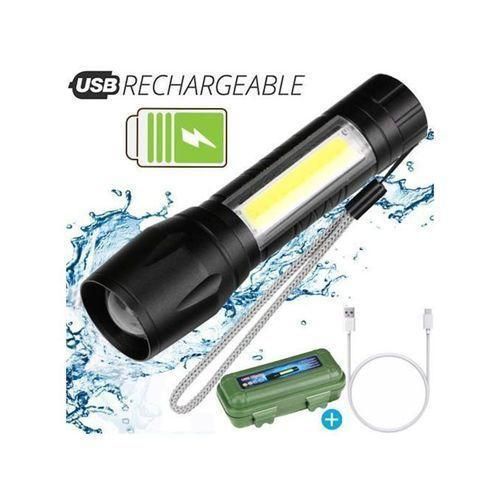 lampes de poche rechargeable puissant, torche à Zoom télescopique pour comping