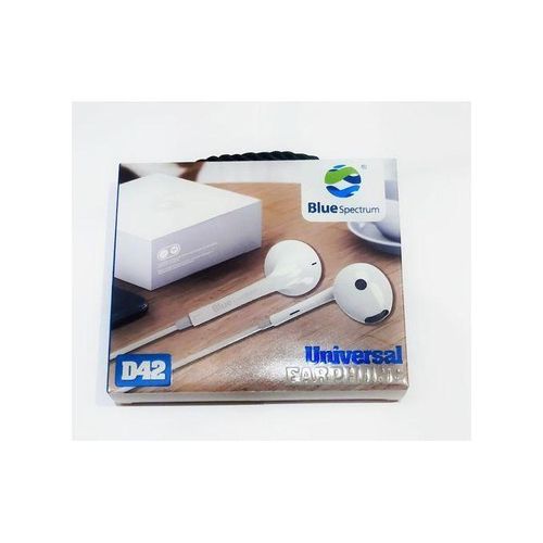 Blue Spectrum Écouteur Hands free D-42 universal Earphone blanc