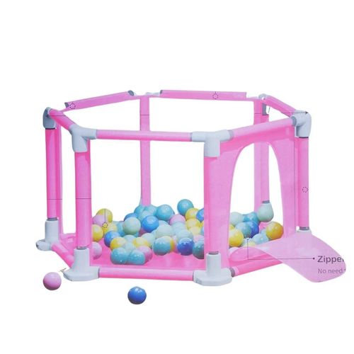 Parc de jeux sécurisé octogone avec + 40 balles en Rose