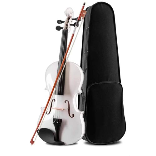 Violon acoustique de taille standard 4x4 avec étui rigide, colophane et archet.