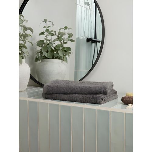 Serviette de Toilette - Coton Absorbant - Pour Salle de Bain - Grise 50x90cm
