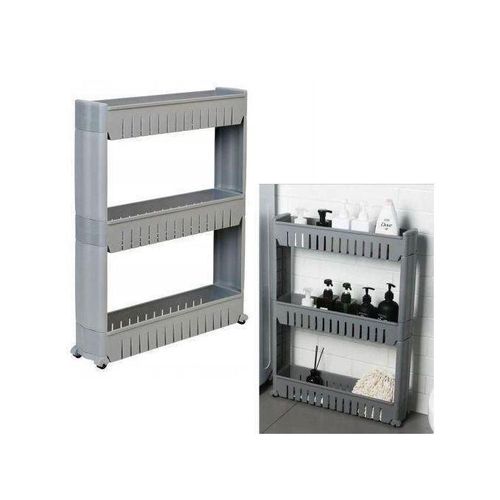 Étagère à Roulettes Grise – Rangement Compact et Mobile