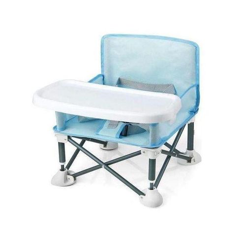 Chaise Haute Réglable pour Bébé en Alliage d'Aluminium – Pliable et Détachable avec Plateau, Idéale pour Repas, Voyage, Pique-nique et Plage
