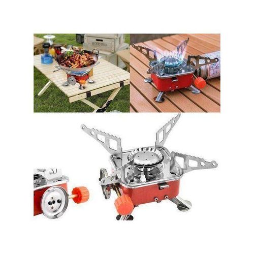 Réchaud portable de camping et daventure en plein airrouge