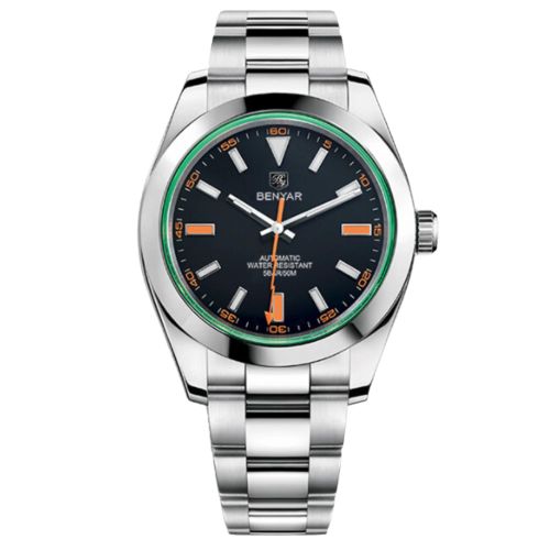 Montre Homme Automatique Étanche 50M – Bracelet Acier Inoxydable – Style Business et Sport