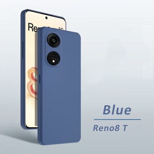 pochette Compatible avec Oppo Reno 8T 4G Silicone Slim Shockproof Anti-Scratch Bleu