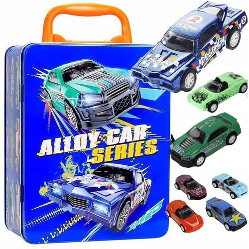 Coffret de 16 mini Voitures en Métal – Car Series avec Boîte de Rangement